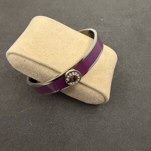 Coach Purple Enamel Hinged Bangle Bracelet